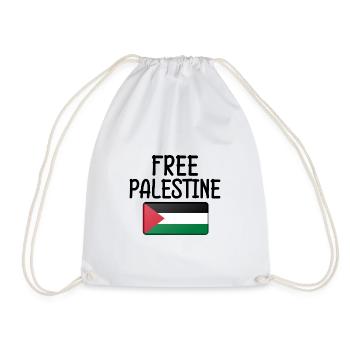 Freedom Palestine Free Palestine saying - Drawstring Bag - white - Front