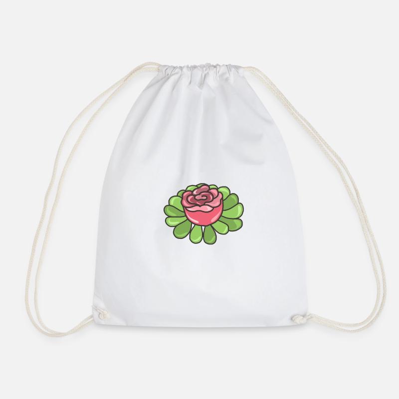 Rose Blumen ICQ Blume - Turnbeutel - Weiß