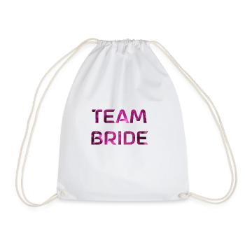 Team Bride! Pink - Turnbeutel - Weiß - Vorne