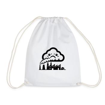Carbon Dioxide CO₂ – Funny Cloud of Smoke Comic Design - Drawstring Bag - white - Front