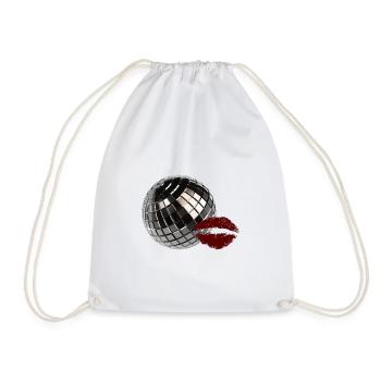 Boule disco rétro avec l’esthétique de la fête Y2K Red Lips - Sac de sport léger - blanc - Devant