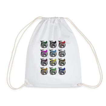 Brompton Bicycle Folded - Drawstring Bag - white - Front