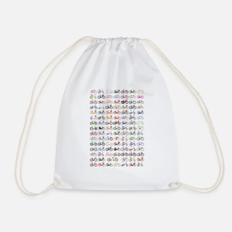 Bikes - Drawstring Bag - white