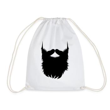 Hipster Beard Vector - Turnbeutel - Weiß - Vorne
