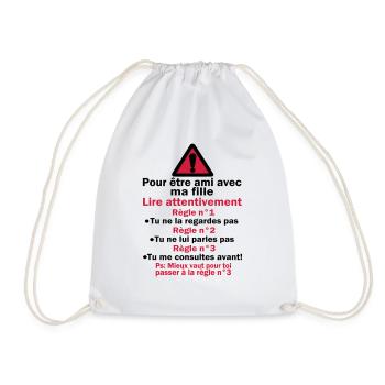 POUR êTRE AMI AVEC MA FILLE - Sac de sport léger - blanc - Devant