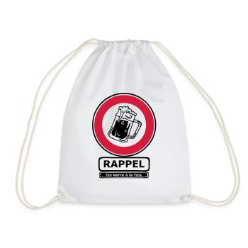 verre fois panneau interdiction rappe humour alcoo - Sac de sport léger - blanc - Devant