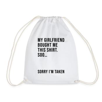 My girlfriend bought this shirt - Drawstring Bag - white - Front
