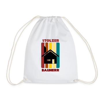 Proud builder / house construction / gift - Drawstring Bag - white - Front