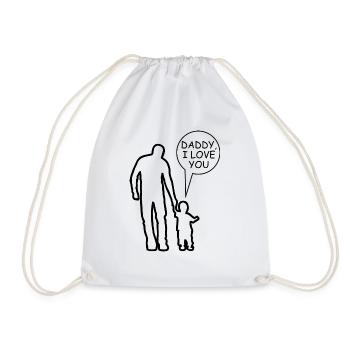 DADDY, i love you - Drawstring Bag - white - Front
