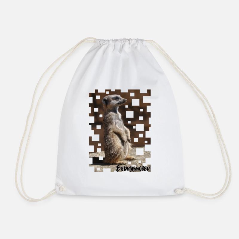 meerkat - Drawstring Bag - white