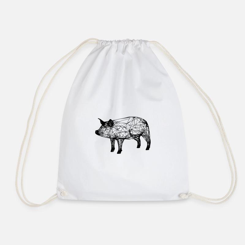 pig - Drawstring Bag - white