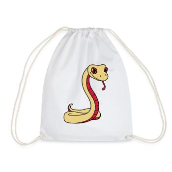 serpent visage tête gecko lézard reptile réel - Sac de sport léger - blanc - Devant