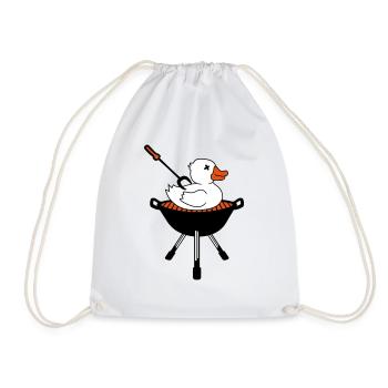 barbecue bbq cooking food hunger kitchen delicious chef - Drawstring Bag - white - Front