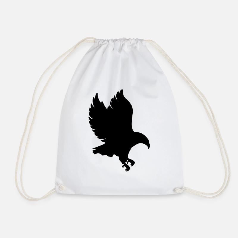 Eagle Wild Bird of Prey - Drawstring Bag - white