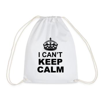 I Can't Keep Calm and "Your Personal Message" - Drawstring Bag - white - Front