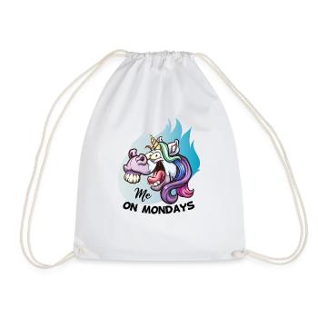 Crazy unicorn, montage, horse, pretty - Drawstring Bag - white - Front