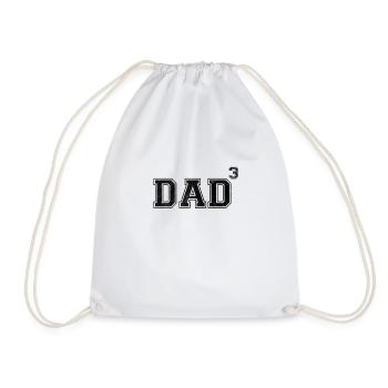 Dad Of 3 - Drawstring Bag - white - Front