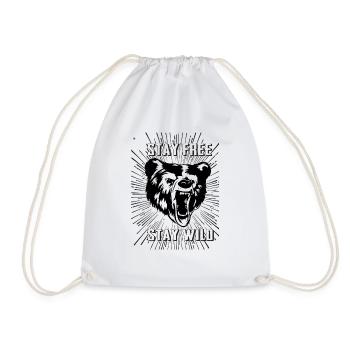 Stay Free Stay Wild - Drawstring Bag - white - Front