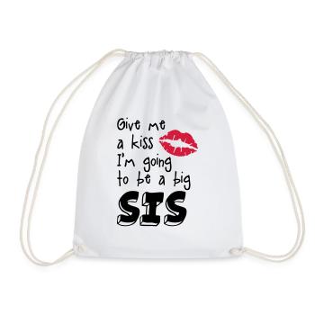 big sister - Drawstring Bag - white - Front