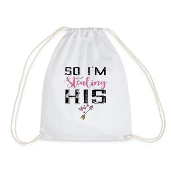 I Stole His Heart - Drawstring Bag - white - Front