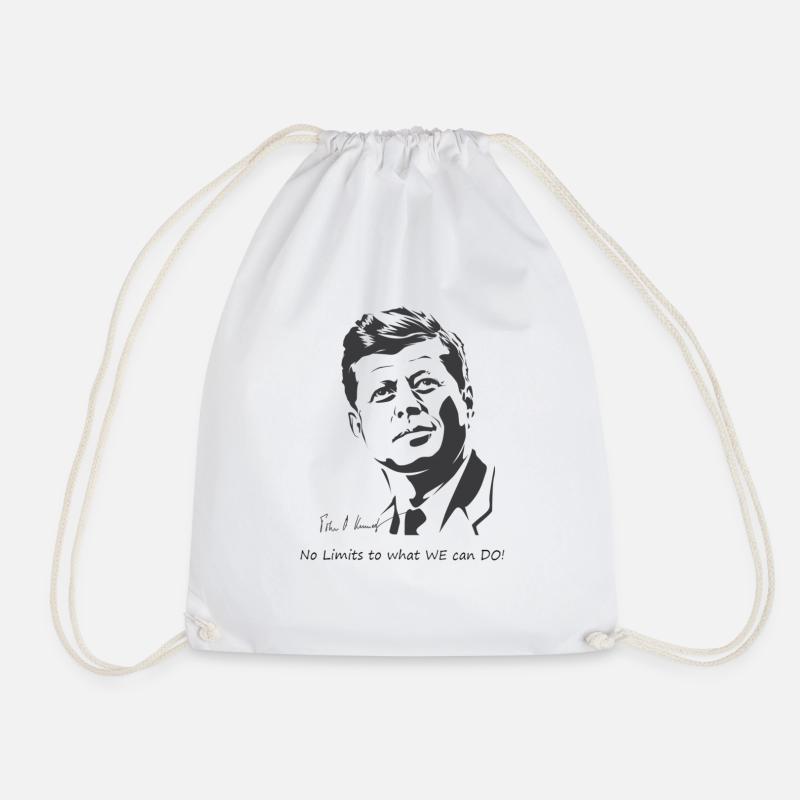 No limits to what WE can DO JFK - Drawstring Bag - white