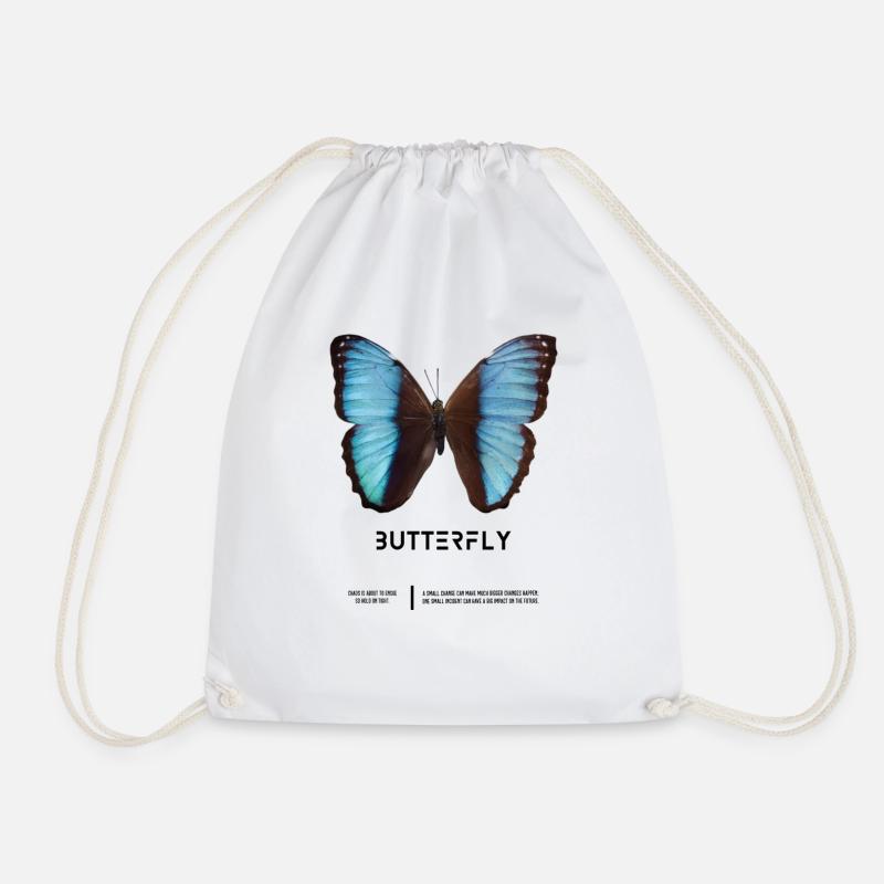 Butterfly-butterfly chaos theory chaos theory - Drawstring Bag - white