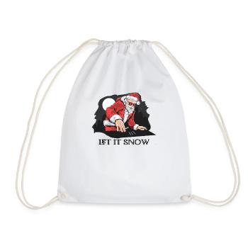 Let it Snow Cocaine Funny Gif Idea Santa Ugly Xmas - Drawstring Bag - white - Front