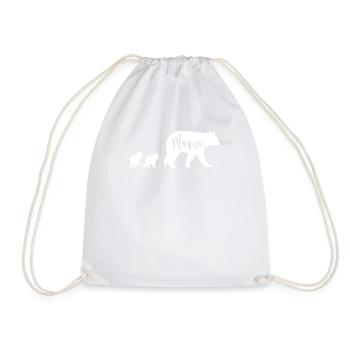 Maman Ours avec 2 Louveteaux Maman Maman Mère Cadeau - Sac de sport léger - blanc - Devant