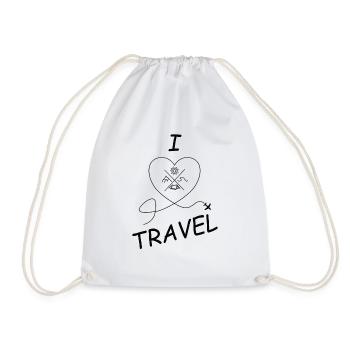 I love travel - Drawstring Bag - white - Front