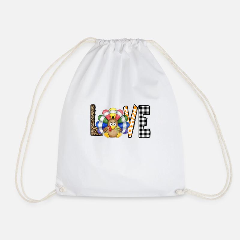 Love Turkey - Drawstring Bag - white