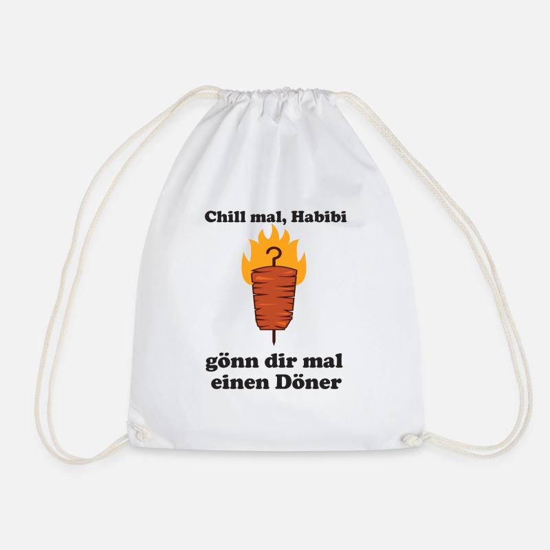 Döner Kebab Habibi Chill und Gönn dir - Turnbeutel - Weiß