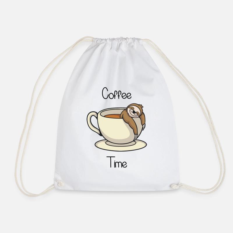 Coffee time - Drawstring Bag - white