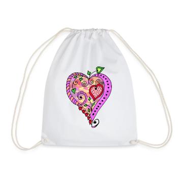 Cœur - Sac de sport léger - blanc - Devant