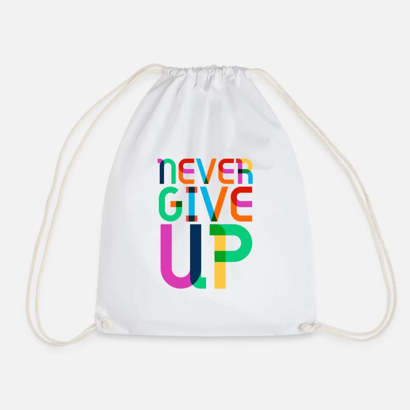 never give up - Turnbeutel - Weiß