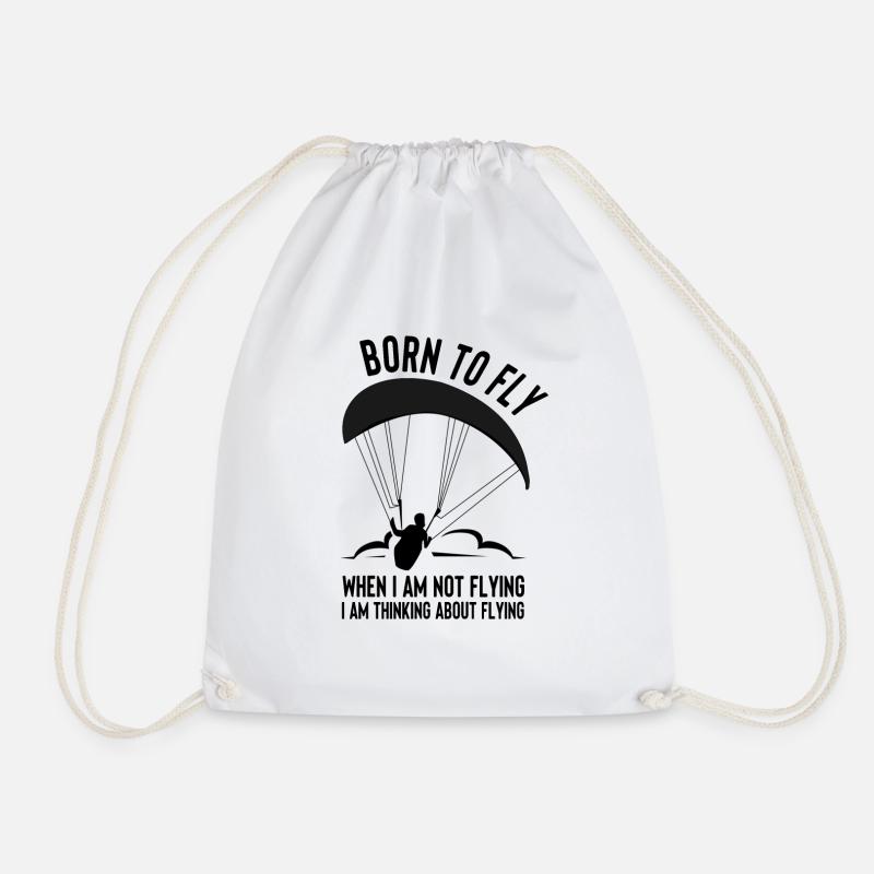 Paragleiten Gleitschirmfliegen Paragliding - Drawstring Bag - white