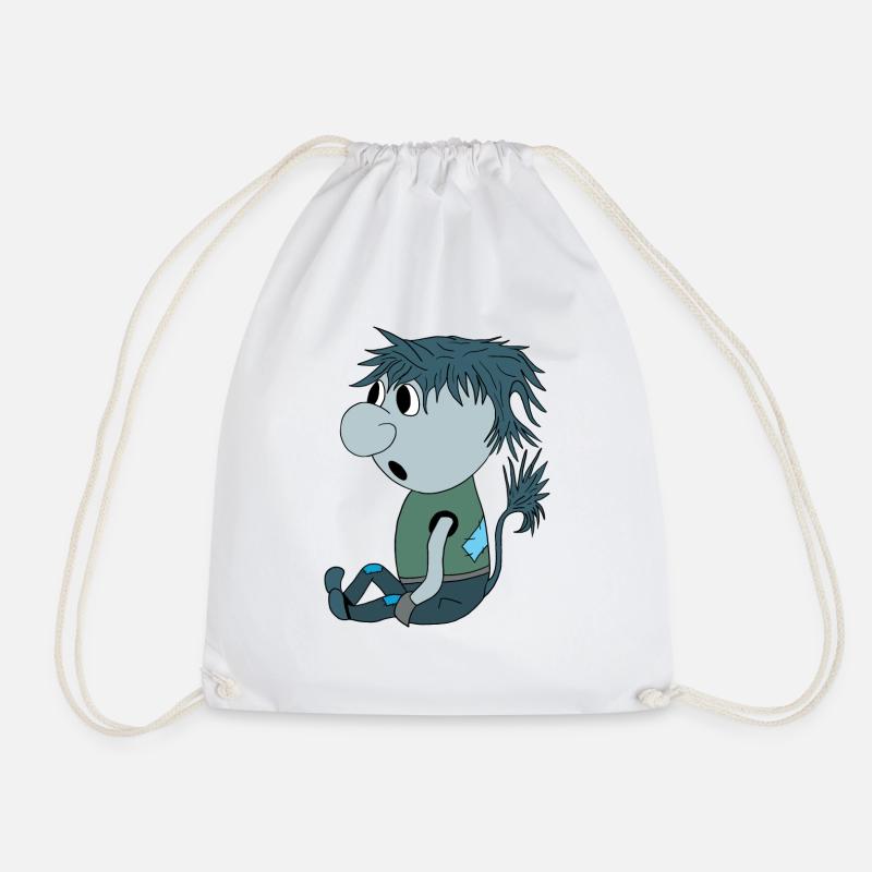 Blue Troll - Drawstring Bag - white
