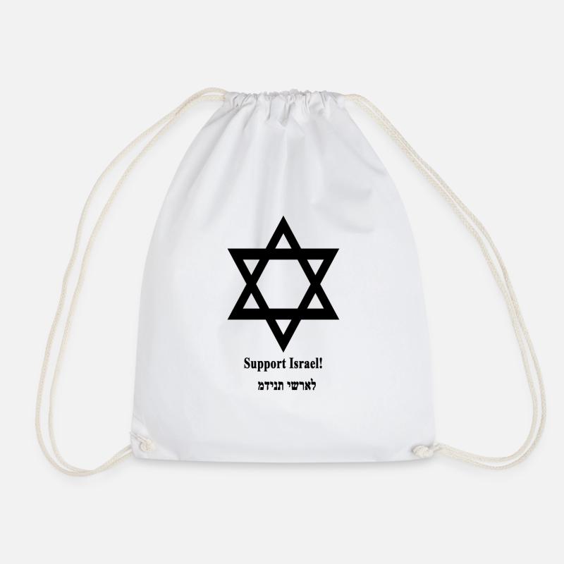Support Israel - Drawstring Bag - white