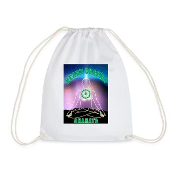 Heart Chakra Anahata - Drawstring Bag - white - Front