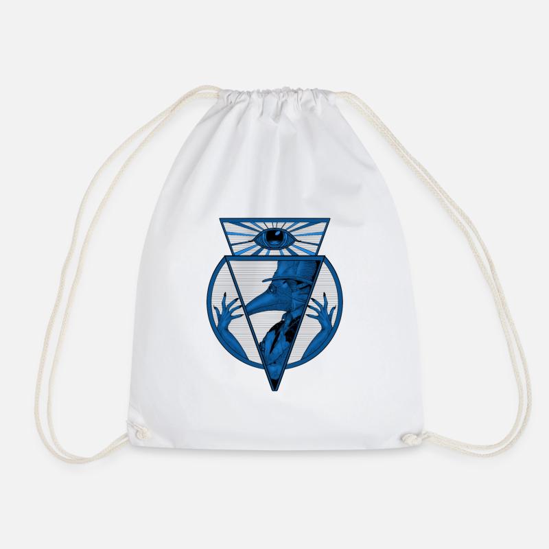 The plague blue - Drawstring Bag - white