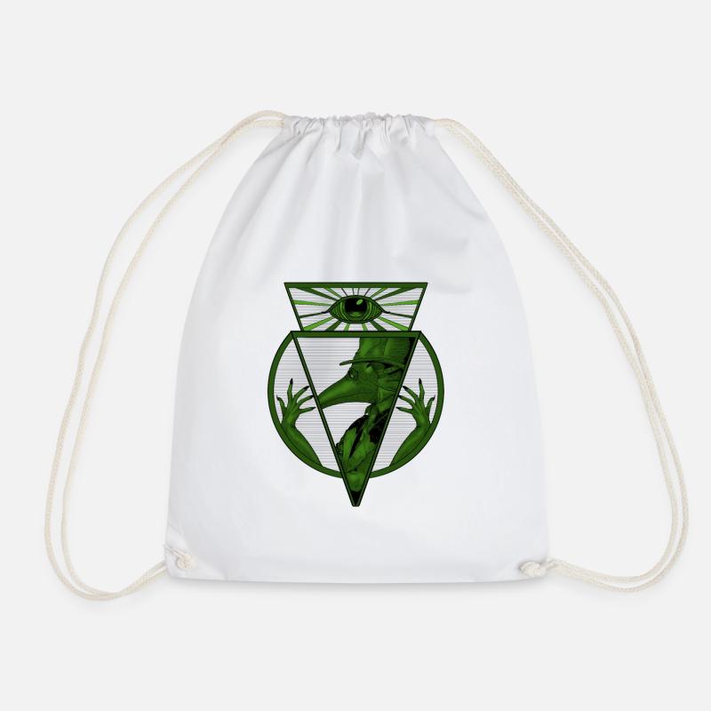The plague green - Drawstring Bag - white