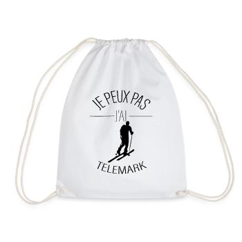 Je peux pas j'ai télémark - j'peux pas j'ai télém - Sac de sport léger - blanc - Devant