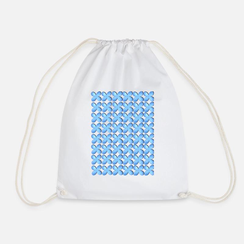 Blue flowers - Drawstring Bag - white