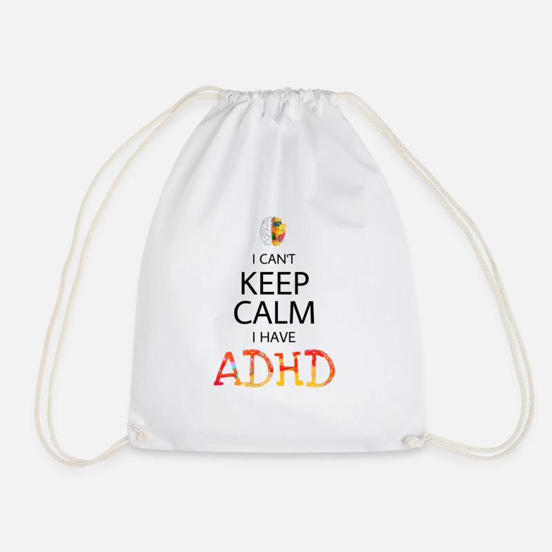 ADHD - Drawstring Bag - white
