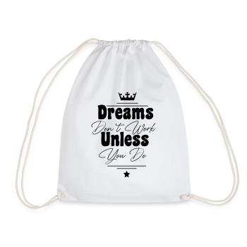 dream design black - Drawstring Bag - white - Front