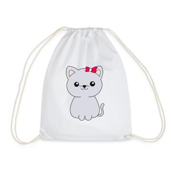 Chat - Sac de sport léger - blanc - Devant