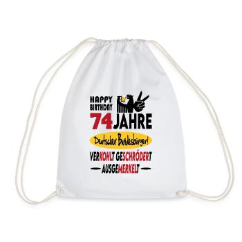 Geburtstag CDU SPD FDP Grün Politik Alter Jahre 74 - Turnbeutel - Weiß - Vorne