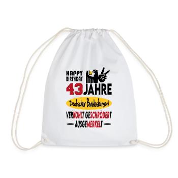 Geburtstag CDU SPD FDP Grün Politik Alter Jahre 43 - Turnbeutel - Weiß - Vorne