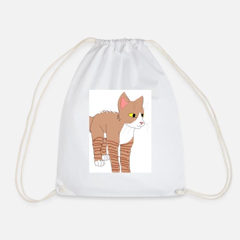 Braune Katze - Turnbeutel - Weiß