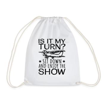 Model Airplane Flying - Drawstring Bag - white - Front
