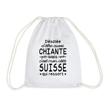 chiante et suisse / femme suisse - Sac de sport léger - blanc - Devant